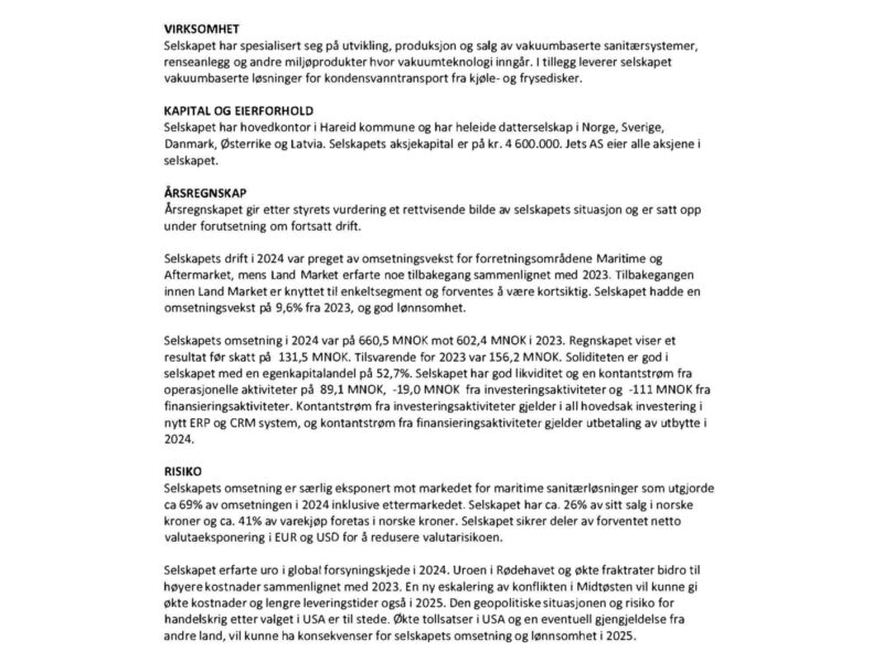 Arsberetning Jets Vacuum AS 2024 signert Page 01