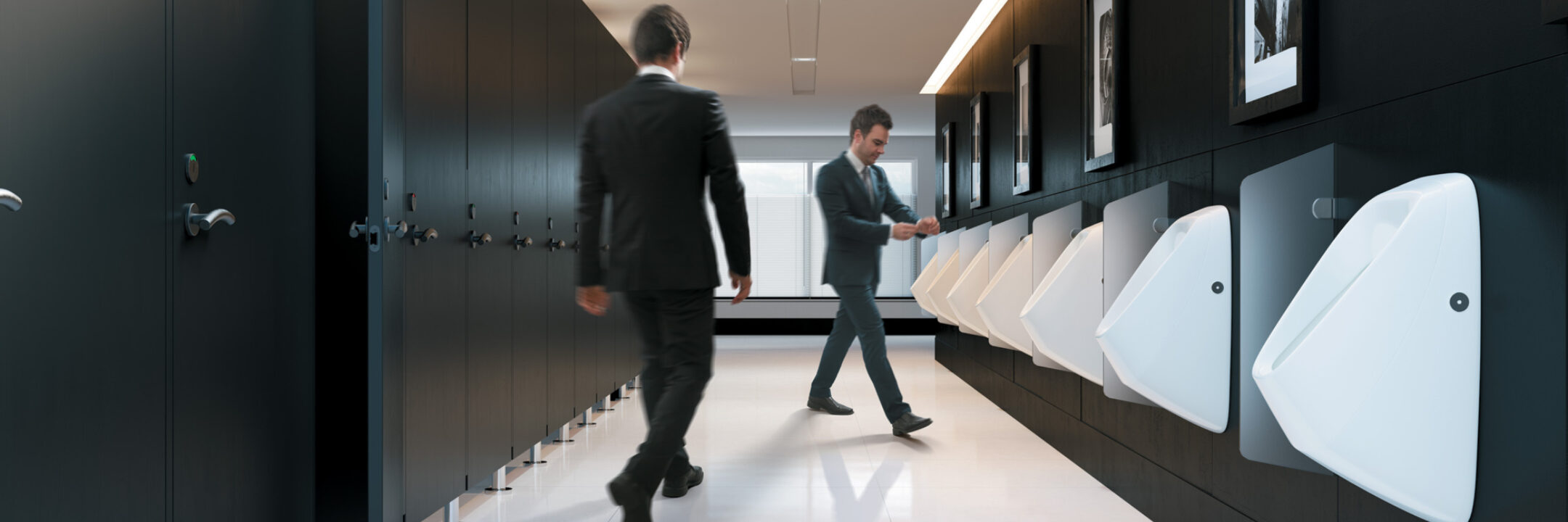 Jets image 3 D interior urinal porcelain wall office building CON