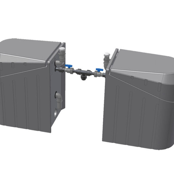 Biotankene kan monteres sammen rygg mot rygg, eller side ved side.